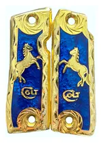 Comprar Cacha Colt Mustang Con Chapa De Oro, Plata Y Tonillos