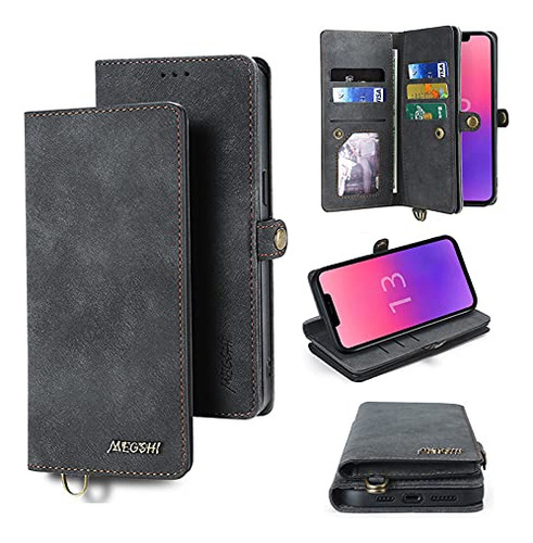 Tohulle For iPhone 13 Pro Case, 2-in-1 Magnetic Wallet Funda