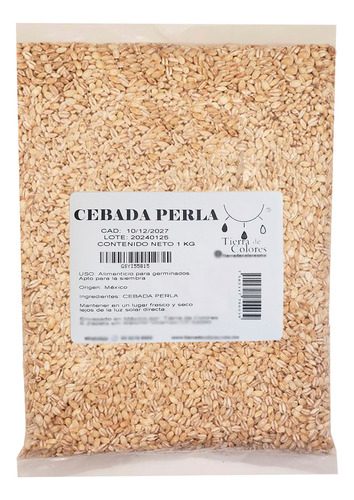 Cebada Perla O Perlada 1kg Semilla Pelada Entera Alimenticio