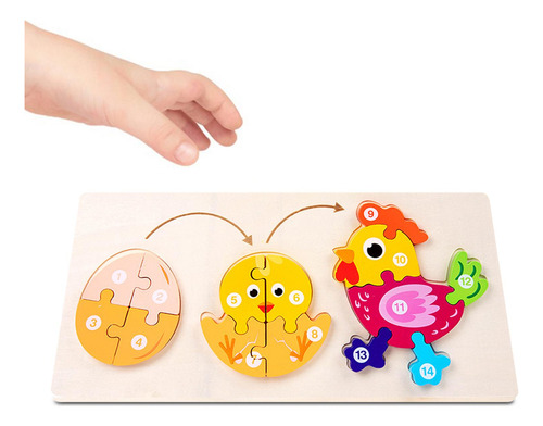 Animais E Quebra-cabeças Coloridos De Madeira Early Learning