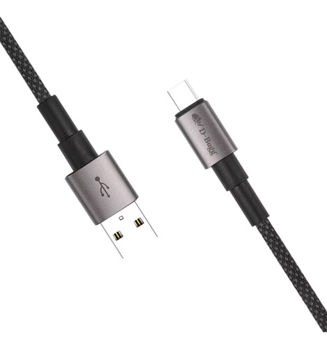 Cable Usb A A Tipo C Trenzado Reforzado Carga Rápida 1 Metro Negro