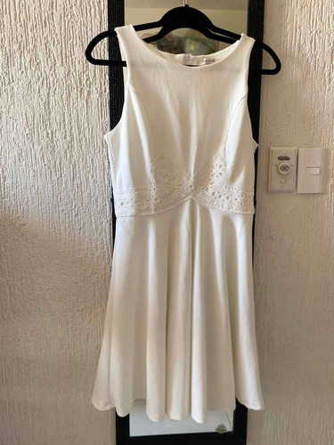 Vestido De Fiesta Color Blanco Para Mujer (Usado)