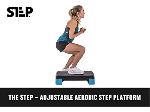 Escalon Aerobico Ajustable De Color Negro/azul Black/blue
