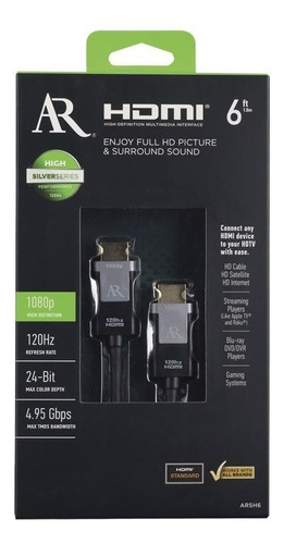 Cable Hdmi 6ft Silver Ar Arsh6
