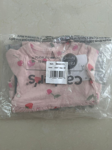 Conjunto Carters Bebe Niña Bodysuit Pant 3pz Set Original