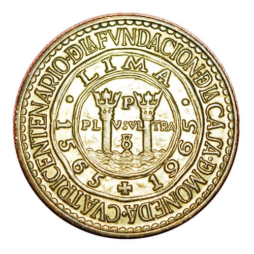 Moneda Perú 1/2 Sol De Oro 1965