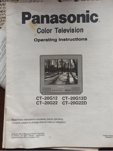 Manual De Uso Tv Panasonic Us$5,00