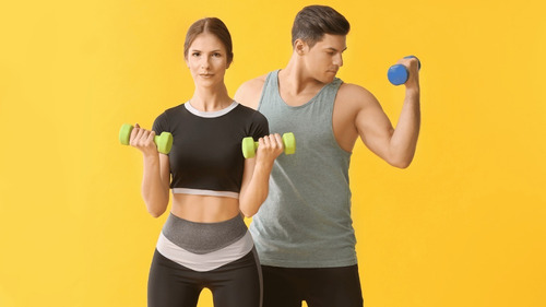 Imagen 6 de 10 de Kit Pesas Mancuerna 1/2 Kg C/u 0.5 Kg Cardio Box Tecnotips ®
