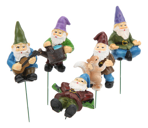 Adornos De Jardín, 5 Piezas, Estatuas De Gnomos, Aspecto Bon