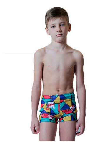 Short Malla Buen Nado Junior Boxer Niños Natacion - Olivos