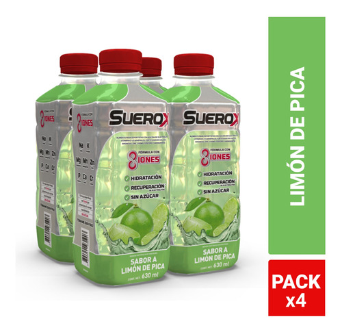 Pack Suerox Bebida Isotónica Limón De Pica 4x630 Ml