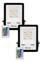 Comprar Reflectores Led Rgb Exterior 20w Control Remoto Pack X 2