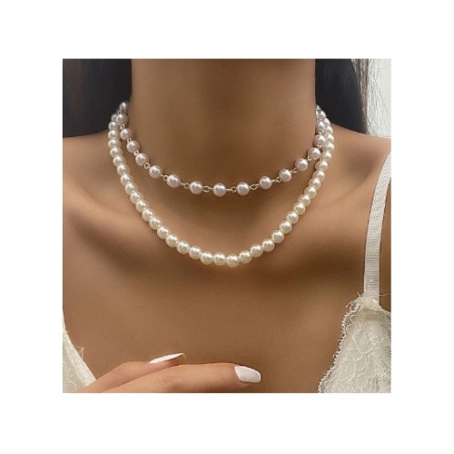 Collar De Perlas Para Mujer Collar Doble Dama Sencillo