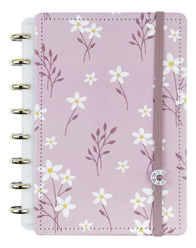 Caderno Inteligente Pink Blossom By Sof A5 Pequeno 8 Discos Cor Rosa
