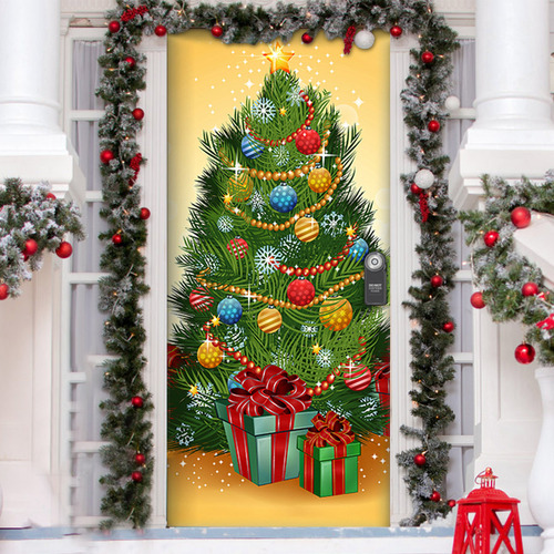 Tapa de puerta navideña en D, tapa de puerta, color F