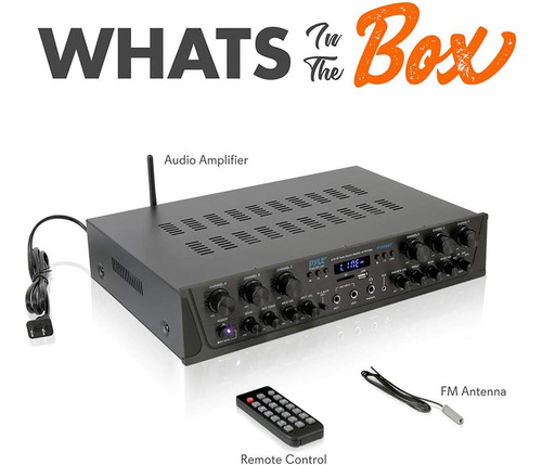 Amplificador De Audio Pyle, Bluetooth, 6 Canales De 600w