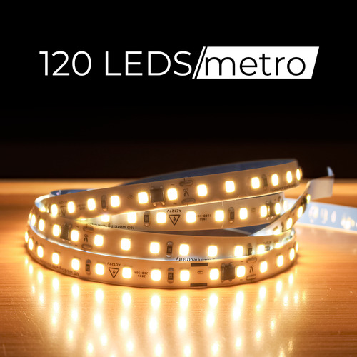 Fita Led Direta 120leds/m Rolo 10m Não Usa Fonte Luz Branco-quente Tensão De Operação