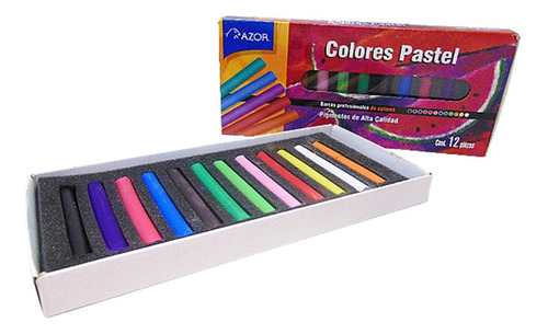 Set 12 Colores Pastel Toque En Seco Gises Dibujo Stafford 