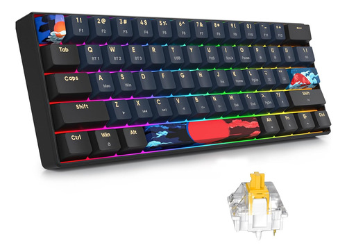 Teclado Mecánico Para Juegos Surmen Gt61 60% Rgb...