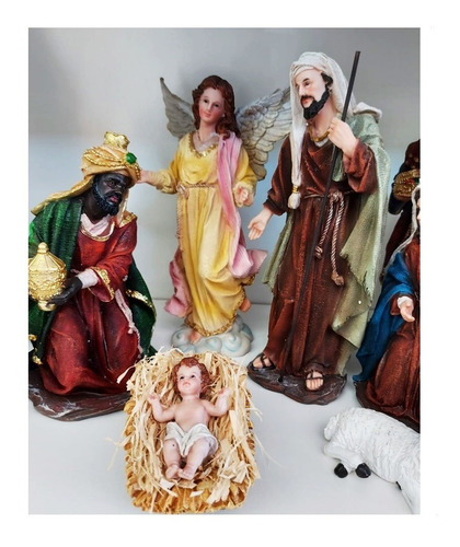 Imagem 3 de 5 de Decoração Natal Presépio De Resina 11 Peças 30 Cm Colorido