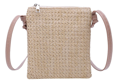 Bolso De Playa De Paja For Mujer, Bolso Tejido Con Hombros