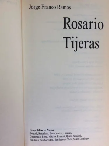 Rosario Tijeras - Jorge Franco - Literatura Colombiana (Usado)