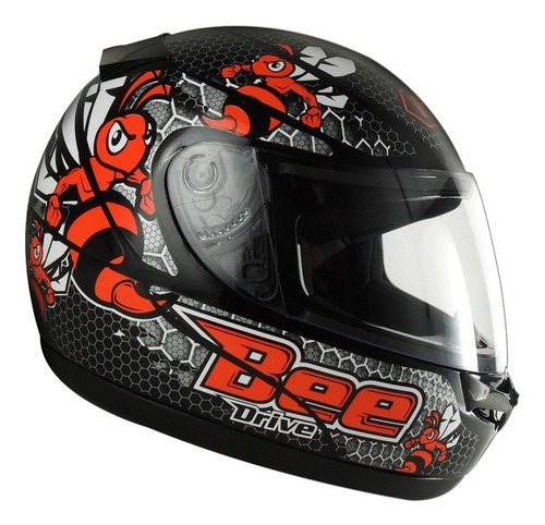 Casco Proteccion Moto Fly Drive Grafica Negro Rojo L