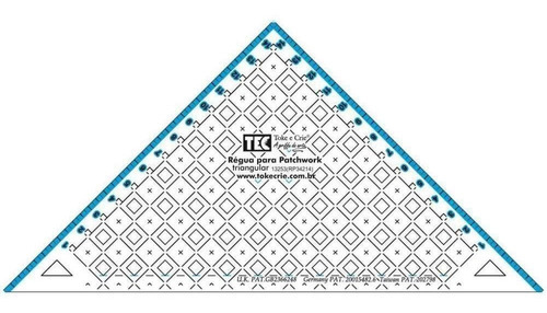 Régua Para Patchwork Triangular Para Quilt Quilter Costura Cor Transparente