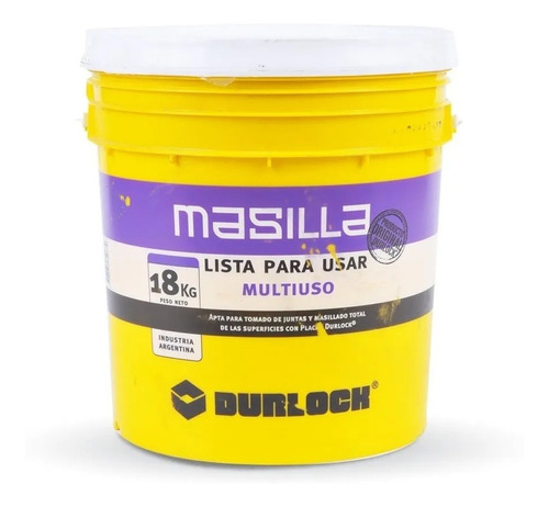 Masilla Durlock 18 Kg Para Placas De Yeso Lista Para Usar