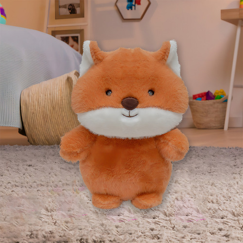 Peluche Chico De Animales Ultra Suave Y Esponjoso Color Naranja Oscuro