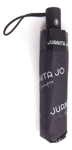 Paraguas Pequeño Juanita Jo Dama Mujer Practico Automatico Color Negro Diseño De La Tela Estampado