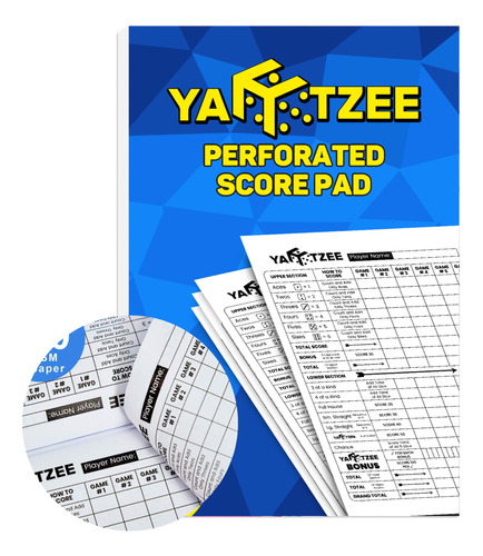 Playdice Hojas De Puntuacion Yahtzee Perforadas: 6 X 9, 200 