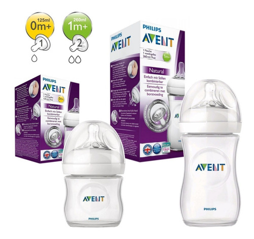 Set X2 Mamaderas Natural 125ml + 260ml Avent - Arenita