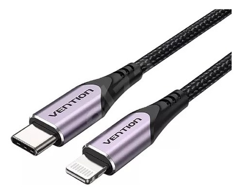 Cable Usb-c A Lightning Carga Rapida Purpura 3a 1.5m Vention