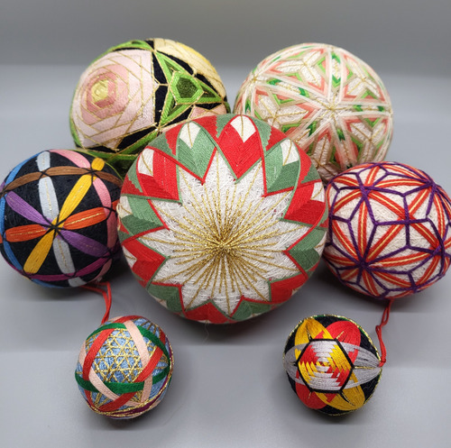 Pelotas Temari Tradicional Japonesa Seda Set De 7 Importadas (Usado)