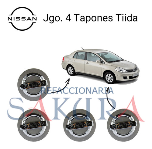 Set Tapones Rueda Tiida 2007-2019