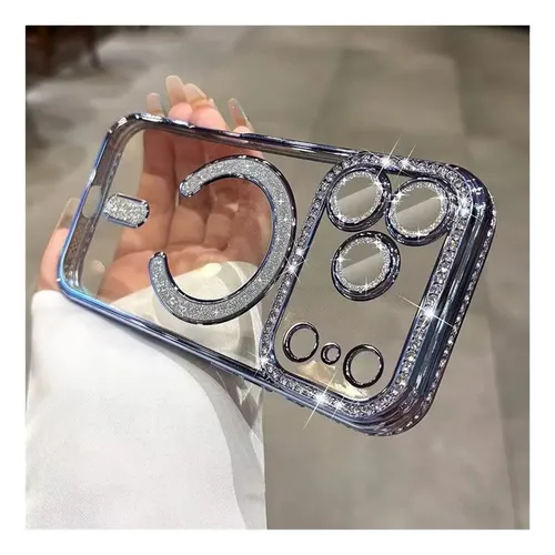 S Transparent Magnetic Case With Rhinestones For iPhone 17 Y