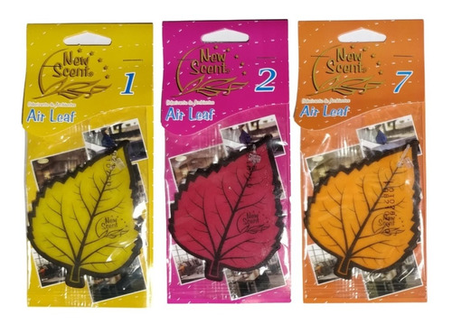 Kit C/ 3 Aromatizante Folhinha Air Leaf New Scent Nº 1/2/7  