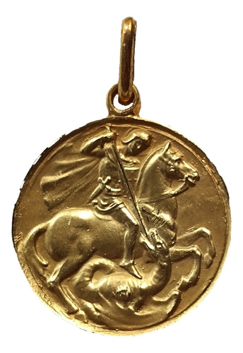Medalla Oro 14k San Jorge #1115 Bautizo Comunión