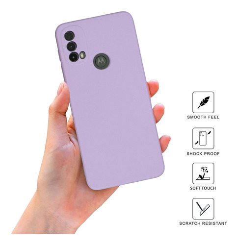 Funda Silicona Con Felpa Para Motorola Moto E40/e20 Lila E40/e20