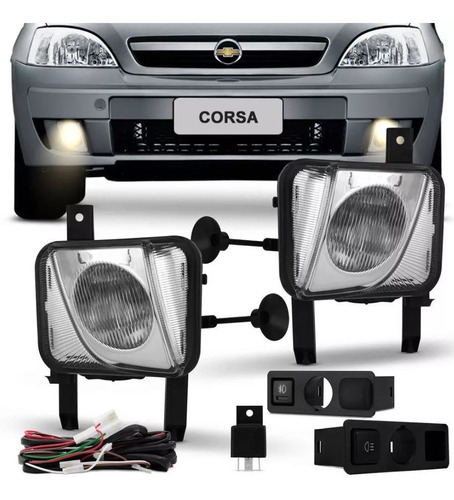 Kit Farol De Milha Gm Corsa Meriva Montana 2003 A 2011