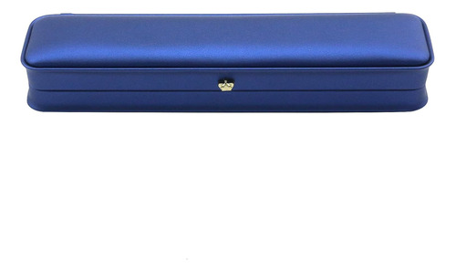 Caja De Collar De Piel Sintética Rectangular Azul Real, Caja