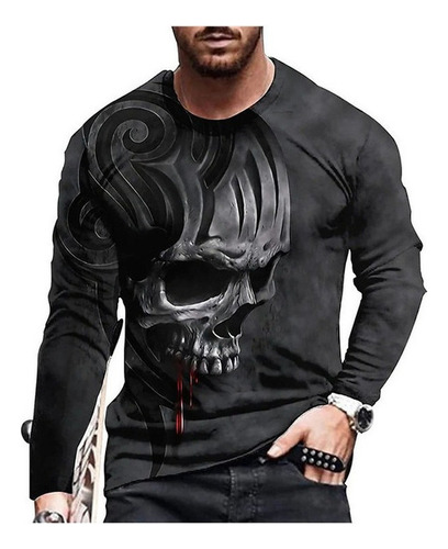 Camiseta De Manga Corta For Hombre Con Calavera