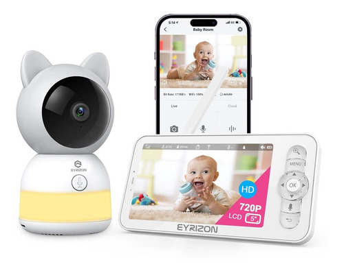 Eyrizon Baby Monitor - Upgraded 2k Hd Wifi Baby Camera And A