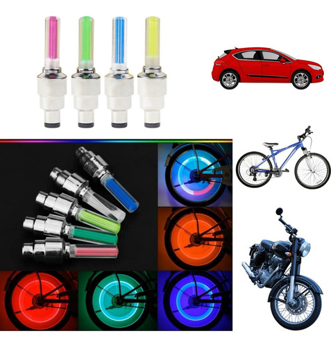 Kit 2 Luz De Led Neon Pneu Pino Bico Bicicleta Moto Carro 