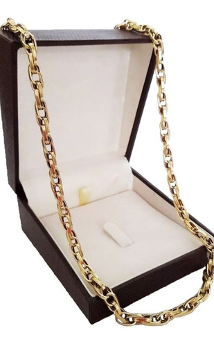 Corrente Cordão Baguete Duplo 19 Gramas 5mm 60cm Ouro 18k Cor Amarelo
