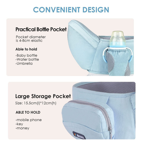 Portabebé Asiento De Caderaportador Bebé Ergonómico Taburete