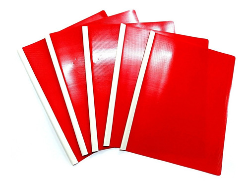 Carpeta Plástica Con Bisel Policover Carta Rojo Paq X 5.