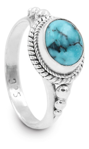 Handcrafted Turquoise Crystal 925 Sterling Silver Rings For