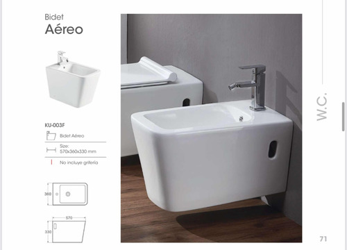 Kubo Bidet Aéreo 57x36x33 (no Incluye Grifería) Ku-003fe